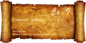Cserei Ivonn névjegykártya